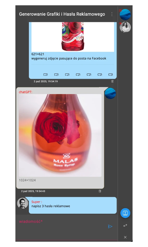 zintegorwany czat z AI