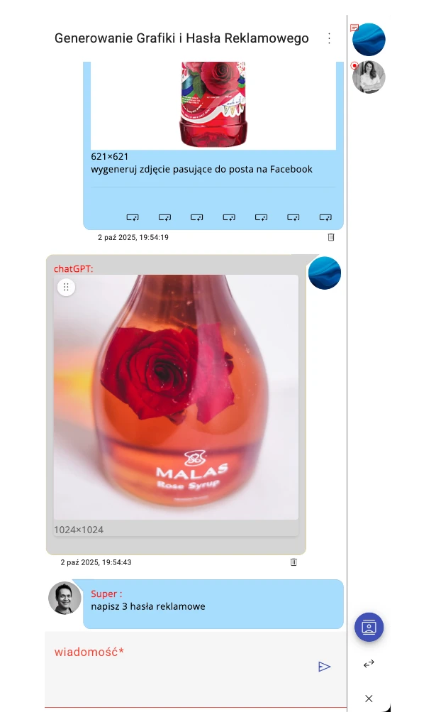 zintegorwany czat z AI