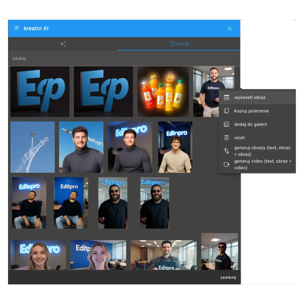 kreator AI - personalna przestrzeń robocza