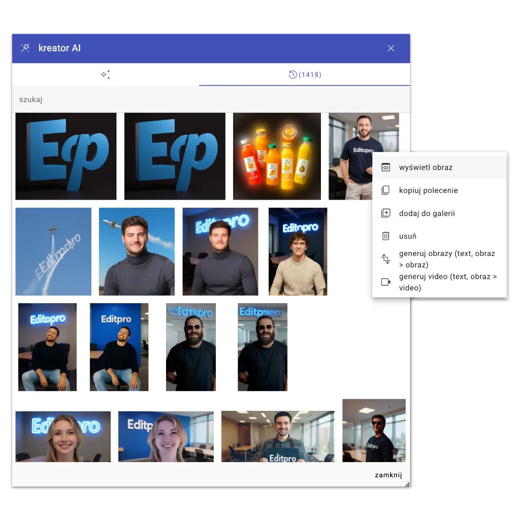 kreator AI - personalna przestrzeń robocza