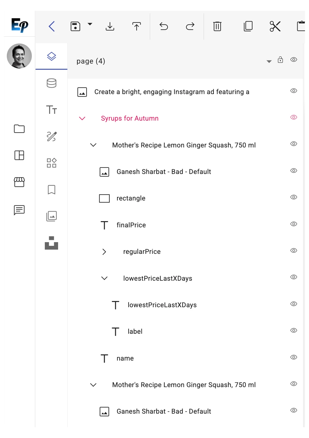 Advanced layer management panel