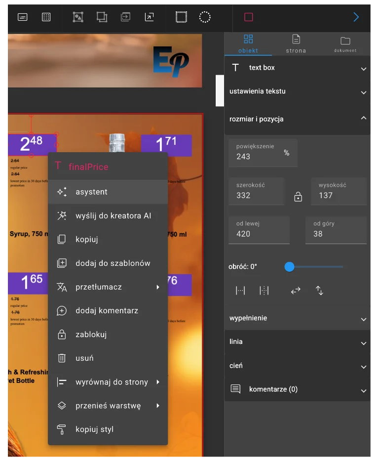 Narzędzia edycji obiektów i efekty