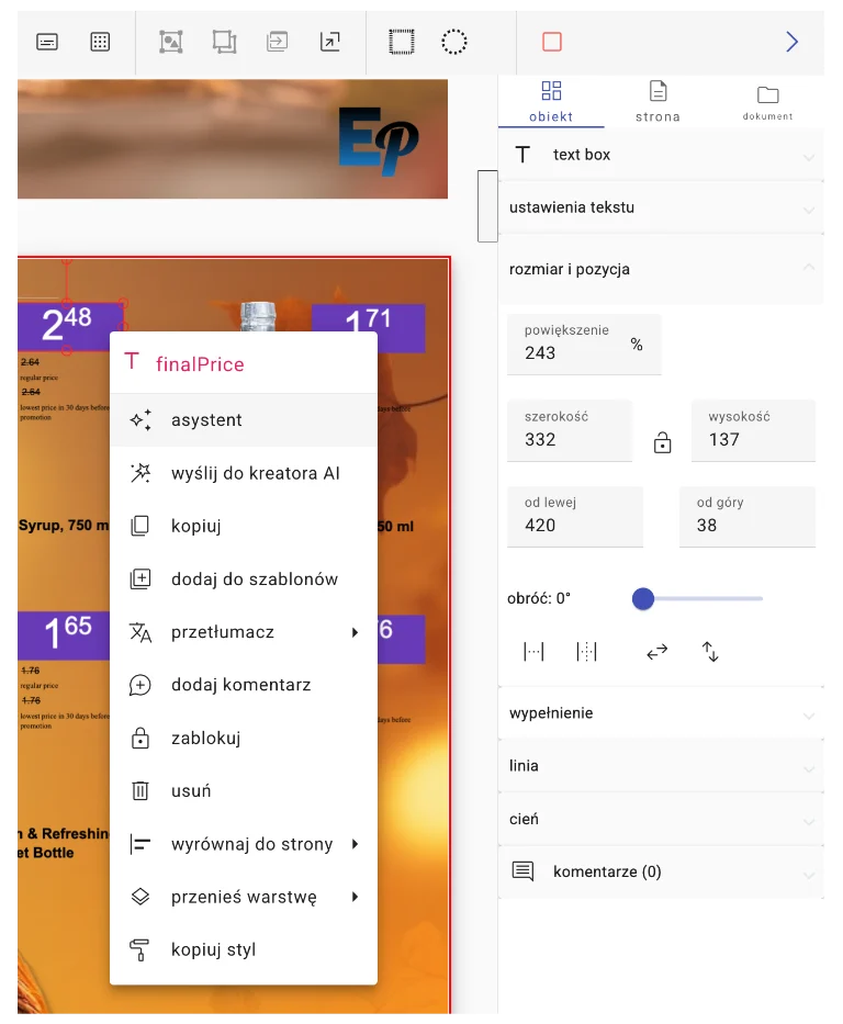 Narzędzia edycji obiektów i efekty
